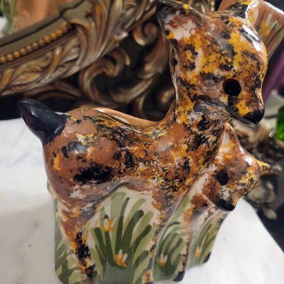 Vintage Kitschy Doe and Fawn Deer Bud Vase - Picture 4 of 12
